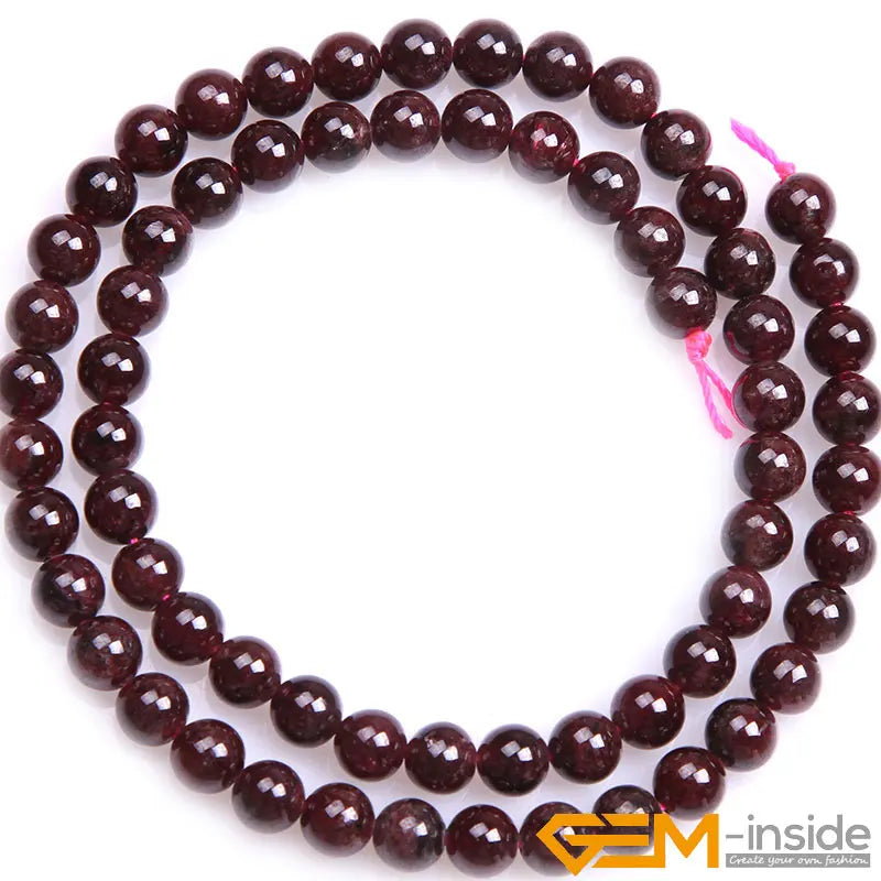 Natural Dark Red Garnet Round Beads – 15" Strand for DIY Jewelry Making (6mm / 8mm / 10mm) - Image 14