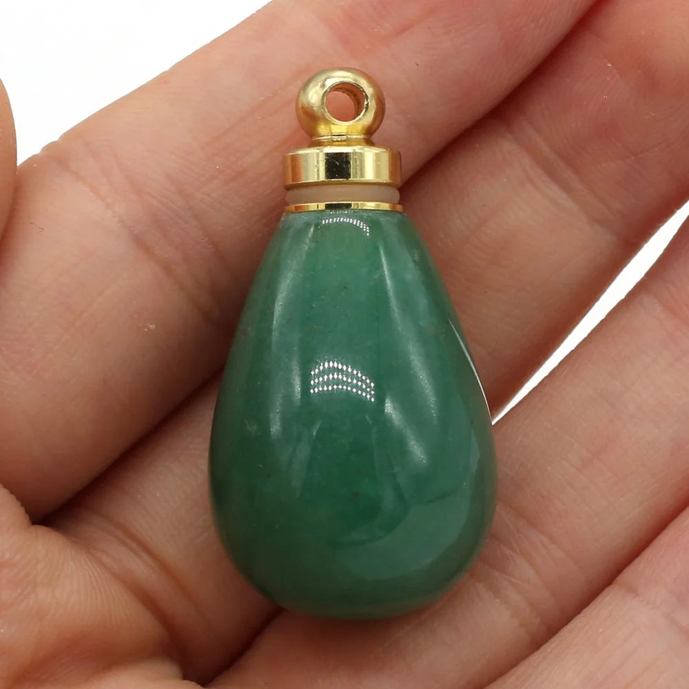 Natural Gemstone Essential Oil Diffuser Pendant – Crystal Agate Perfume Bottle Charms - Image 14