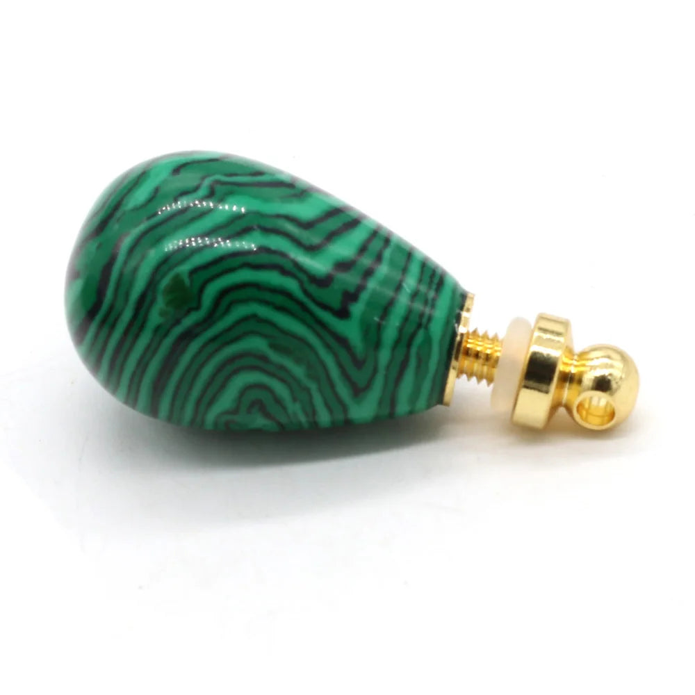 Natural Gemstone Essential Oil Diffuser Pendant – Crystal Agate Perfume Bottle Charms - Image 6