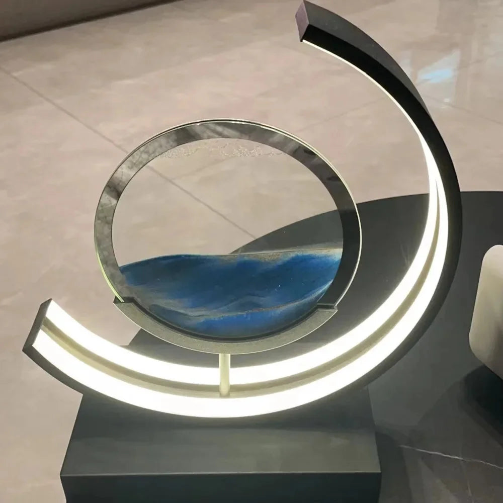 LED Moving Sand Art Table Lamp – 3D Quicksand Night Light Hourglass for Home Decor & Gifts - Image 6