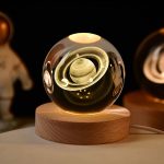 3D Crystal Ball Lamp with Galaxy Projections