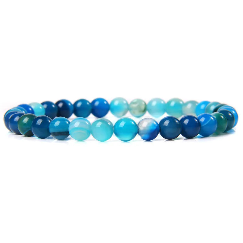 6MM Natural Stone Bead Stretch Bracelet – Energy Healing Agate Elastic Bangle for Men & Women - Image 33
