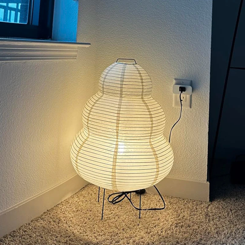 Japanese Style LED Rice Paper Desk Lamp with Tricolor Dimming - Image 4