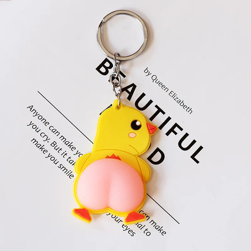 Honey Peach Cartoon Fidget Toy Keychain - Image 7