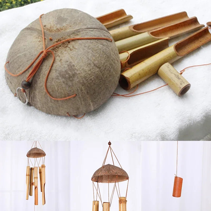 Bamboo Wind Chimes 72cm Windbell Chimes Craft For Outdoor Garden - Image 2