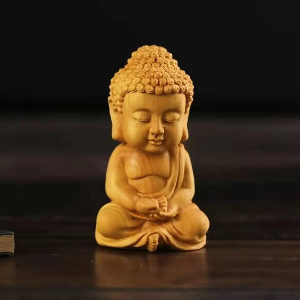 Miniature Woodcarving Baby Buddha Interior Accessories - Image 6