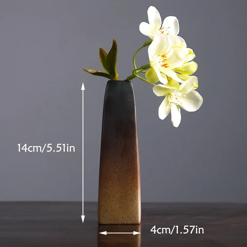 Chinese Retro Zen Ceramic Vase – Small Tabletop Flower Holder for Hydroponic & Minimalist Decor - Image 14