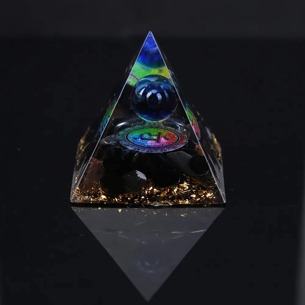Crystal Stone Orgone Pyramid – Energy Generator with Natural Amethyst & Peridot for Reiki, Chakra & Room Decor - Image 41