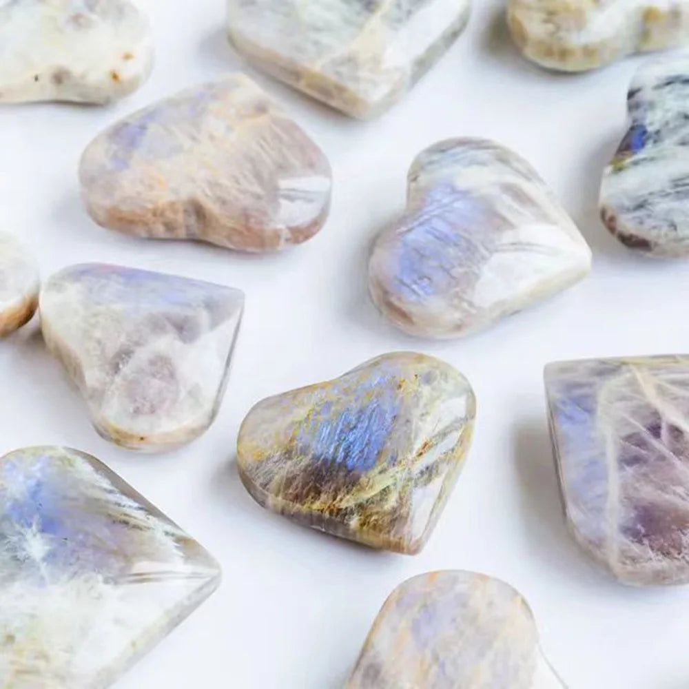 1PC Rare Blue Moonstone Heart – Natural Crystal Carving for Feng Shui, Healing & Meditation - Image 5