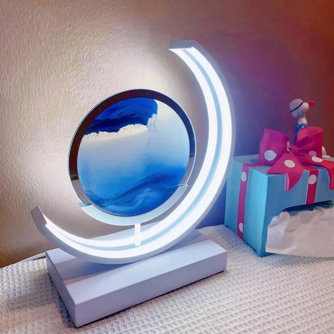 LED Moving Sand Art Table Lamp – 3D Quicksand Night Light Hourglass for Home Decor & Gifts - Image 5