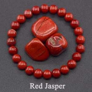 Natural Red Jasper Prayer Bead Bracelet – Stretch Rosary Jewelry for Men & Women