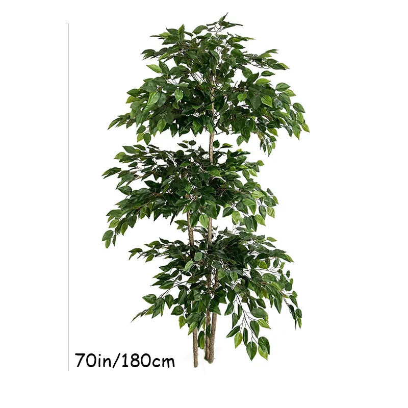 70in Artificial Ficus Tree – Large Tropical Real-Touch Banyan Plant for Home, Garden & Shop Decor - Image 4
