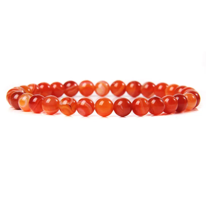 6MM Natural Stone Bead Stretch Bracelet – Energy Healing Agate Elastic Bangle for Men & Women - Image 24