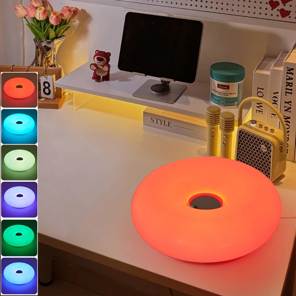 Bauhaus Donut Ambient Light – USB Plug-In Bedside Lamp for Bedroom, Living Room & Dining Room Decor - Image 3
