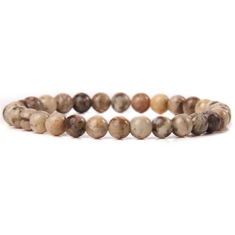 6MM Natural Stone Bead Stretch Bracelet – Energy Healing Agate Elastic Bangle for Men & Women - Image 31